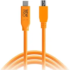 TetherPro USB-C till USB Mini B 5 Pin USB-C 4,6 m orange kabel