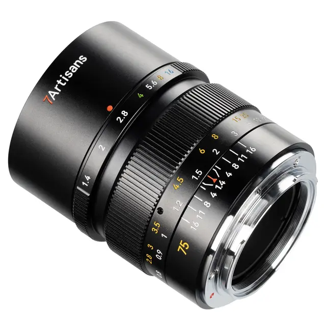 7Artisans 75mm f/1.4 E Til Sony E-fatning. Fullformat. Sort 