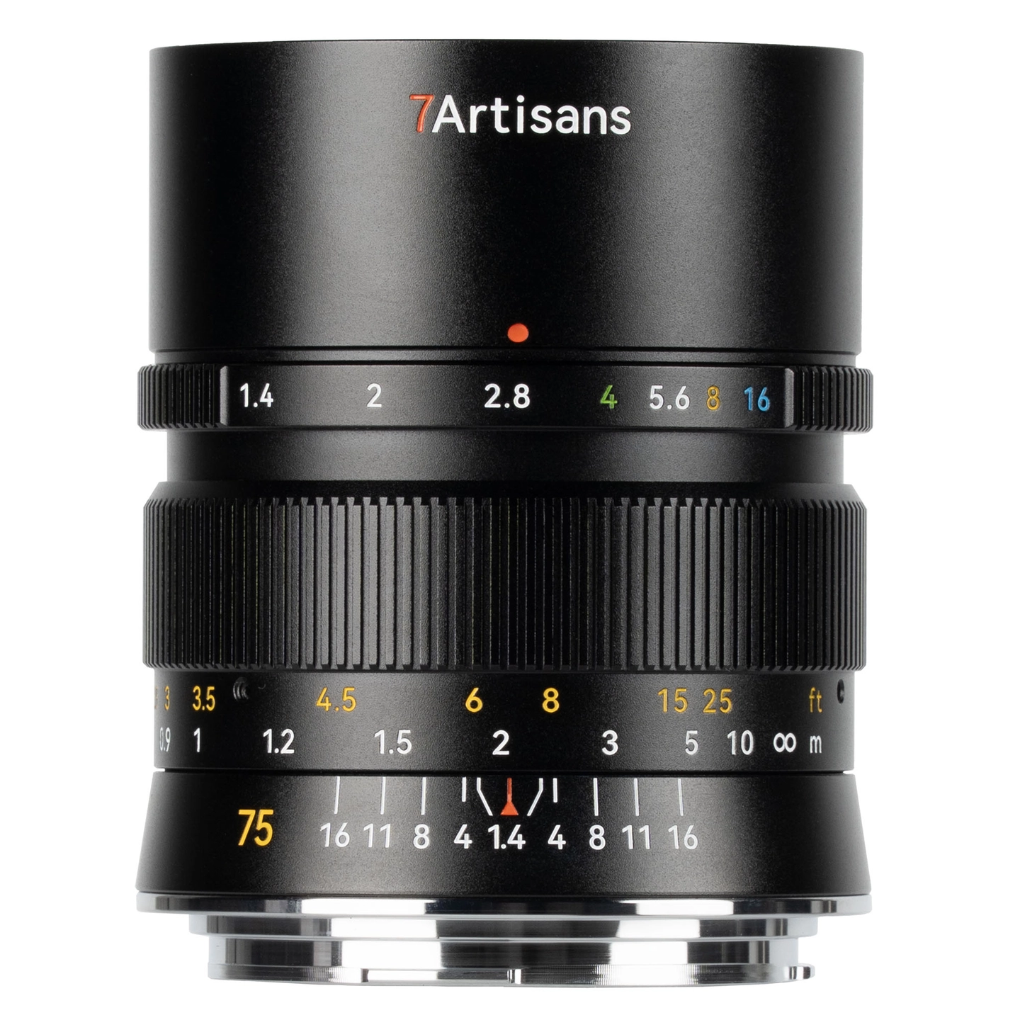 7Artisans 75mm f/1.4 RF Til Canon RF-fatning. Fullformat. Sort