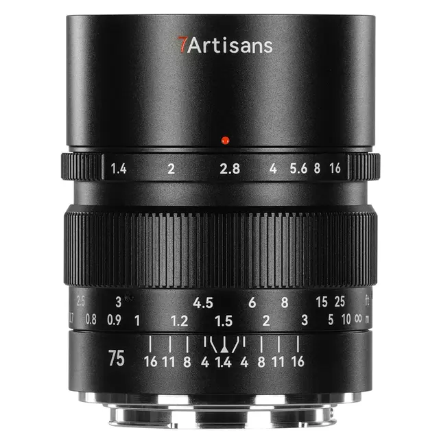 7Artisans 75mm f/1.4 Z Til Nikon Z-fatning. Fullformat. Sort 