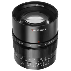 7Artisans 75mm f/1.4 L Til L-fatning. Fullformat. Sort