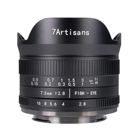 7Artisans 7,5mm f/2.8 II Fisheye Fujifilm X-mount. Sort