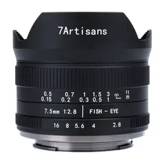 7Artisans 7,5mm f/2.8 II Fisheye RF mount. APS-C. Sort