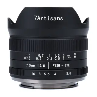 7Artisans 7,5mm f/2.8 II Fisheye RF mount. APS-C. Sort