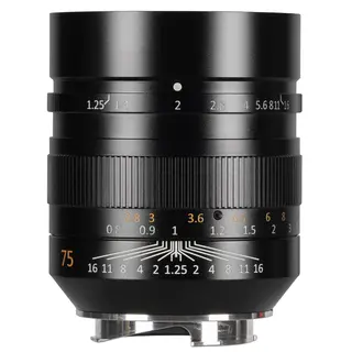 7Artisans 75mm f/1.25 II Til Leica M-fatning. Sort