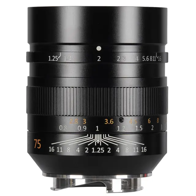 7Artisans 75mm f/1.25 II Til Leica M-fatning. Sort 