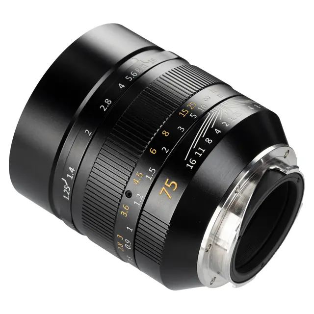 7Artisans 75mm f/1.25 II Til Leica M-fatning. Sort 