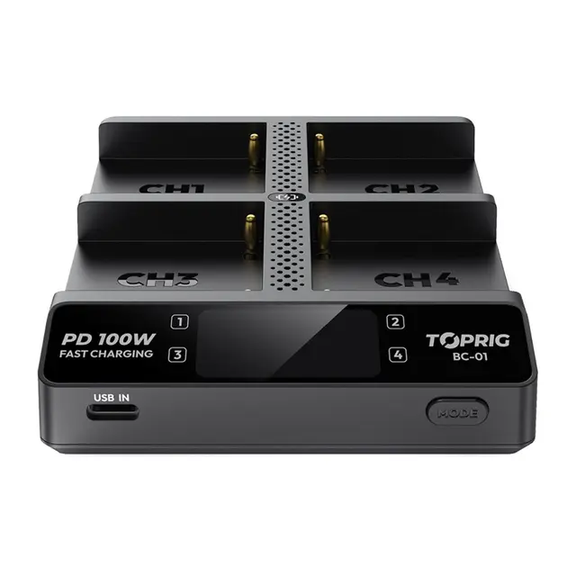 Accsoon Hurtiglader TopRig 100W 4-Bay NP-F EU GaN 