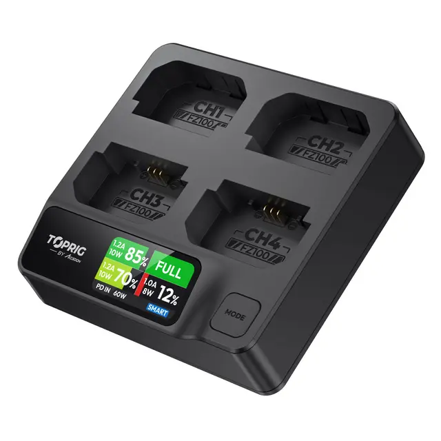 Accsoon Hurtiglader TopRig 100W 4-Bay NP-FZ100 
