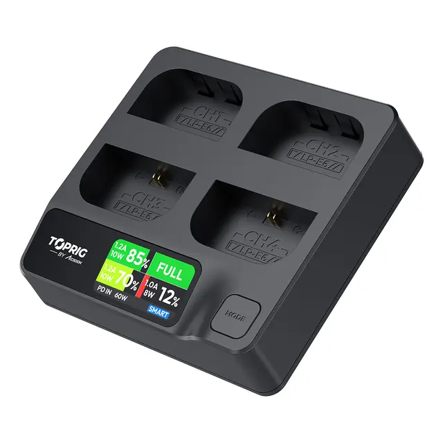 Accsoon Hurtiglader TopRig 100W 4-Bay LP-E6 