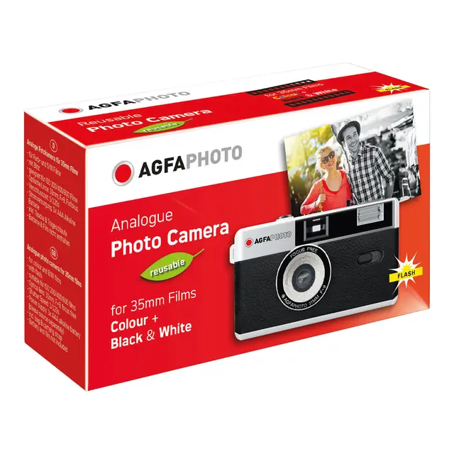Agfaphoto Reusable Camera 35mm Black Gjenbrukbart filmkamera m/blits. 35mm 