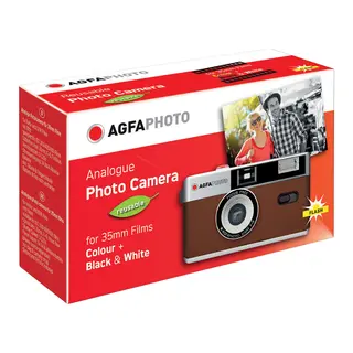 Agfaphoto Reusable Camera 35mm Brown Gjenbrukbart filmkamera m/blits. 35mm