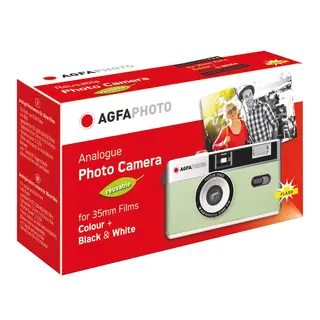 Agfaphoto Reusable Camera 35mm Green Gjenbrukbart filmkamera m/blits. 35mm