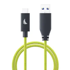 Angelbird USB-A to C 3.2 Solid Flex Lime 32cm. Rett til rett
