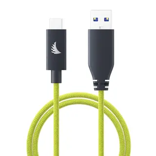 Angelbird USB-A to C 3.2 Solid Flex Lime 32cm. Rett til rett