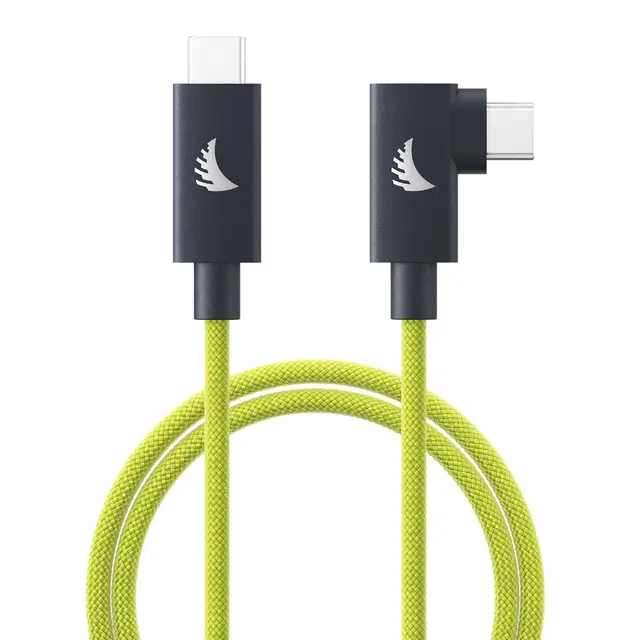 Angelbird USB-C 4.0 Solid Flex Lime 1m 1m. Rett til vinklet 