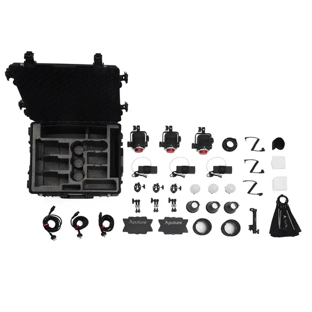 Aputure Storm 80c LED Monolight 3-Light 80W. 1800-20000K. Med Trillekoffert 