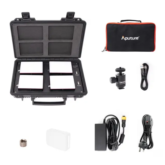 Aputure AL-MC 4-Light Travel Kit 4x LED lamper i Lade-koffert 