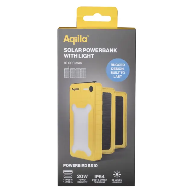Aqiila Powerbird BS10 Solar Powerbank 10k mAh 