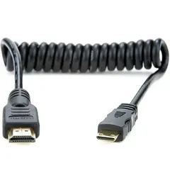 Atomos Coiled mini HDMI til HDMI 1.4 30-45cm mini HDMI til full HDMI Kabel