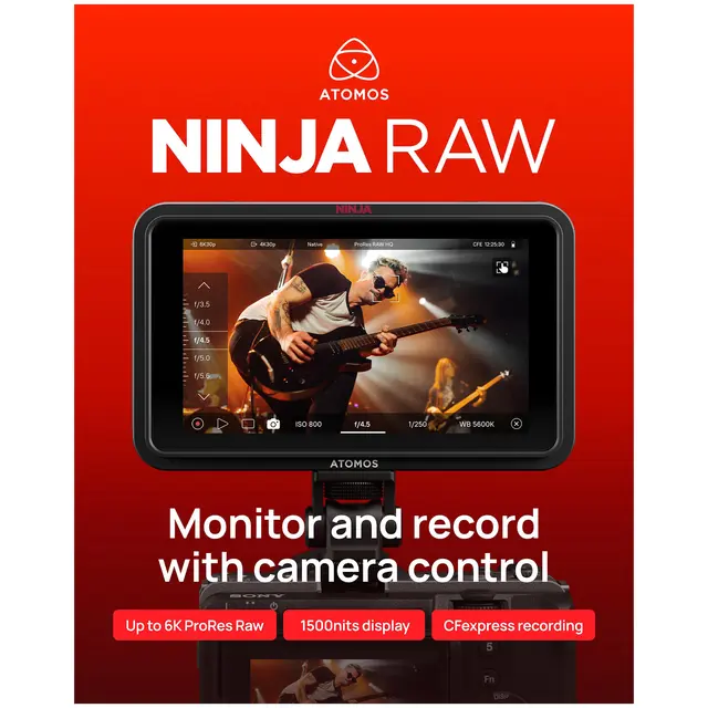 Atomos Ninja RAW HDMI Monitor/Recorder 5" Monitor 1500NIT 