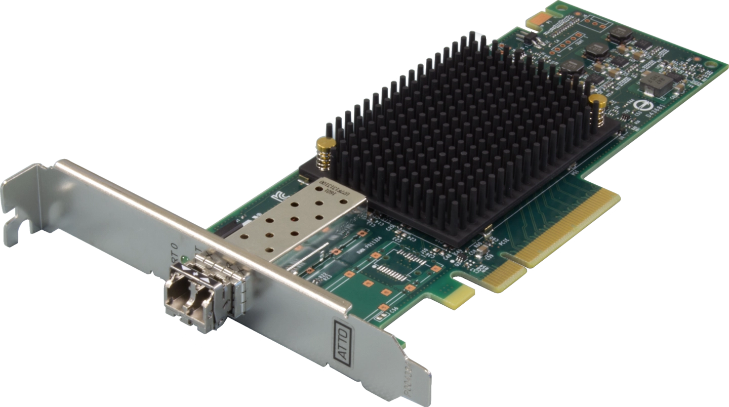 ATTO 16Gb FC 1Ch. PCIe x8 Gen3.0 Optical 1x 16Gb Fiber PCIe inkludert SFP