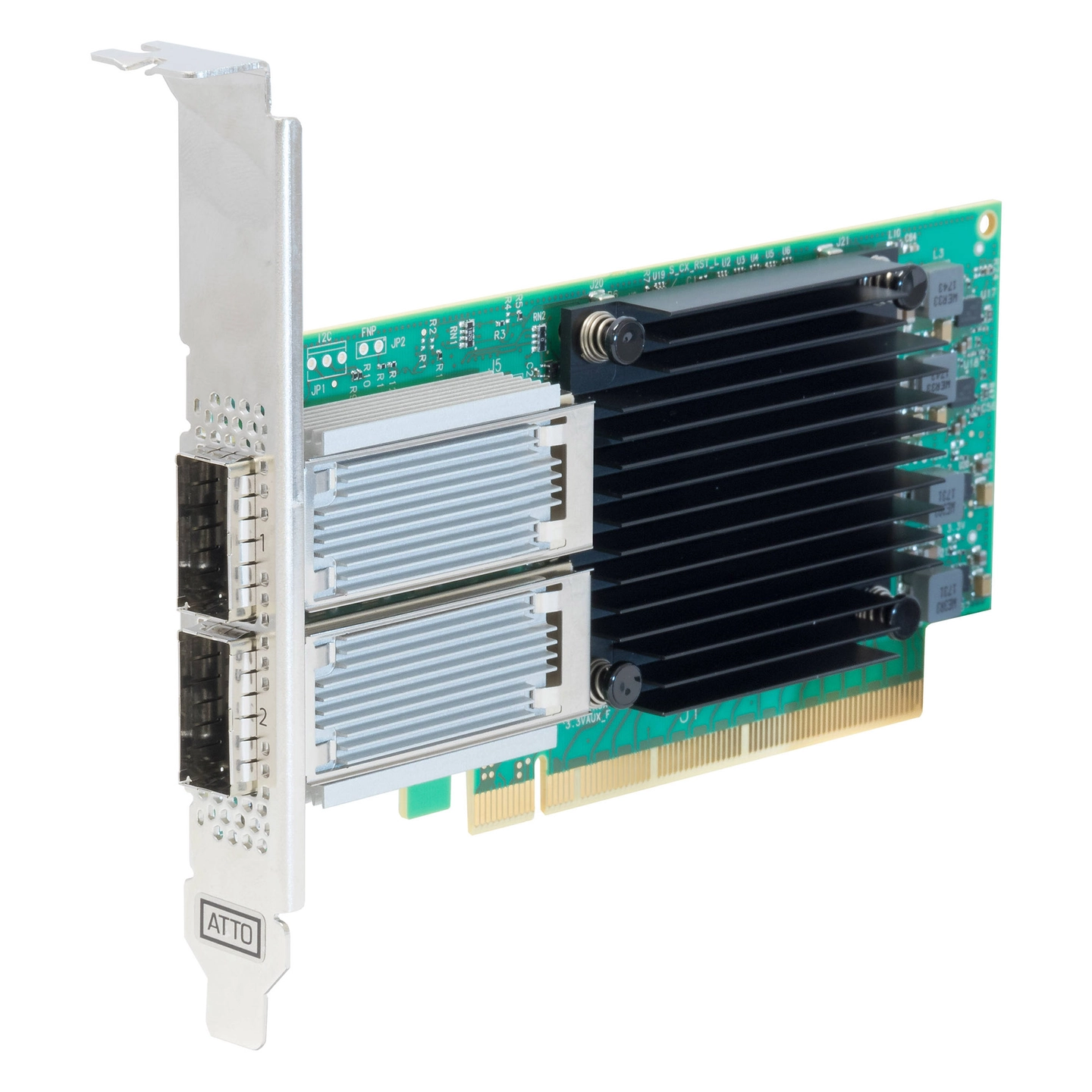 ATTO FastFrame N312 Dual 10/25/40/50/100 SmartNIC x16 PCIe 3.0 LP 2x QSFP28 view 2