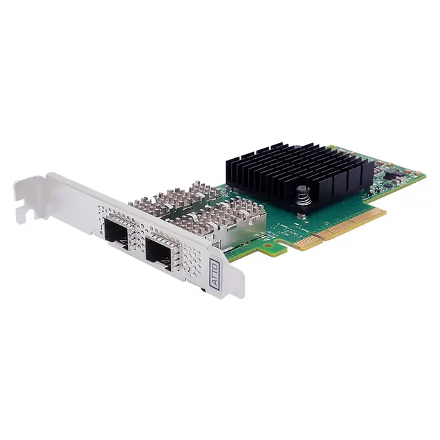 ATTO FastFrame N322 Dual 10GbE SmartNIC x8 PCIe 3.0 Low Profile 2x RJ45 SFP+ 