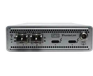 ATTO Thunderbolt 3 til 16Gb Fiber SFP+ 2 x Thunderbolt 3 til 2 x 16Gb Fiber 