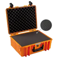 B&amp;W Outdoor Case Type 6000 With Pre-Cut Foam Si Orange