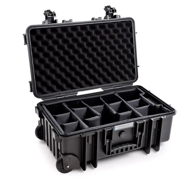 B&W Type 6600 Sort RPD med skillevegger IP67, 200mm, 185mm, 285mm innvendig mål 