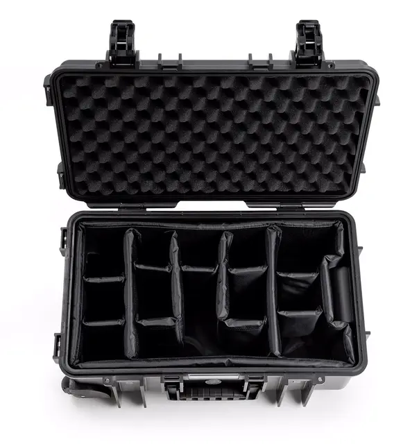 B&W Type 6600 Sort RPD med skillevegger IP67, 200mm, 185mm, 285mm innvendig mål 