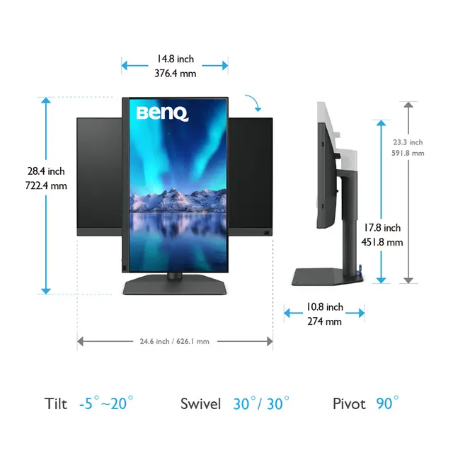 BenQ SW272QN 27" 2K Monitor 2560x1440. IPS. 5ms 