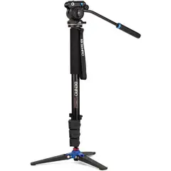 Benro A38F Alu Monopod Kit+ S2PRO Head Flip Leg Locks, S2PRO Head, 3 Leg Base