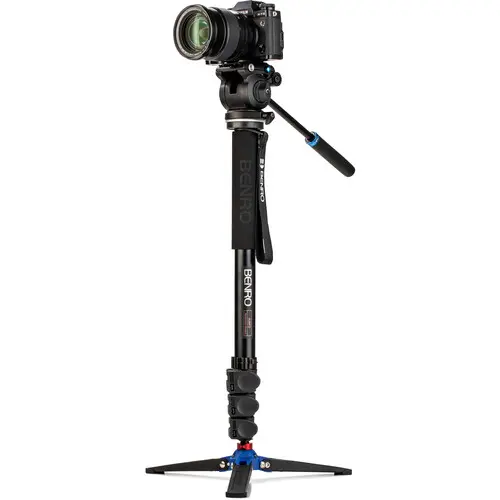 Benro A38F Alu Monopod Kit+ S2PRO Head Flip Leg Locks, S2PRO Head, 3 Leg Base 