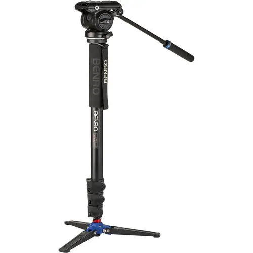 Benro A48F Alu Monopod Kit+ S4PRO Head Flip Leg Locks, S4PRO Head, 3 Leg Base 