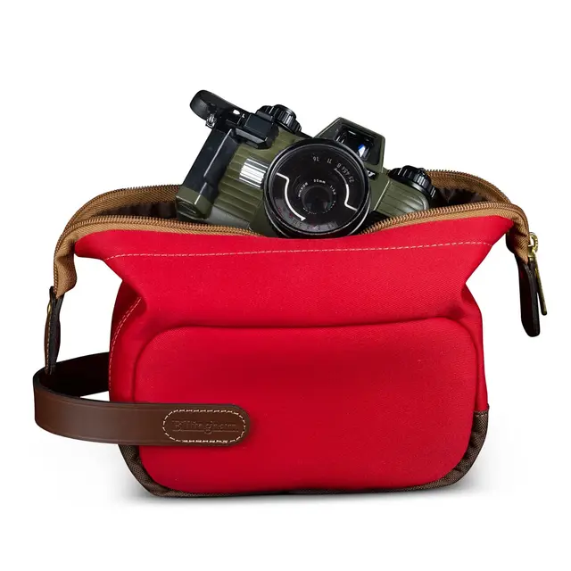 Billingham Capsule 1 Pouch Burgundy Canvas/Chocolate Leather 