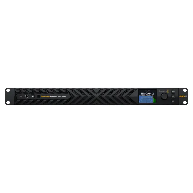 Blackmagic UpDownCross 100G 2110 med 2x 100GbE 