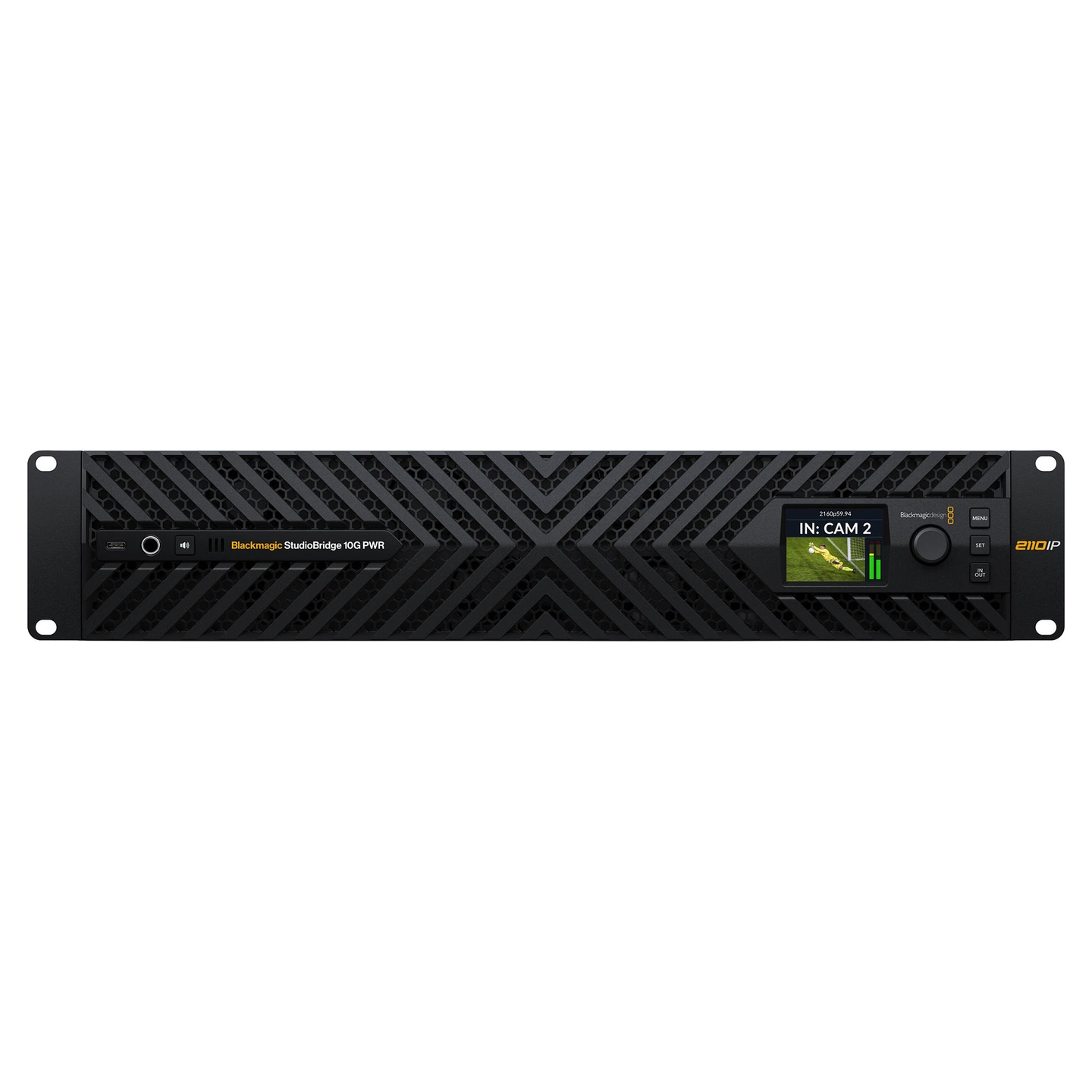 Blackmagic StudioBridge 10G PWR 2110 med 8x 10GbE og 2x 100GbE