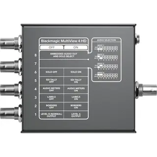 Blackmagic MultiView 4 HD Se 4 video signal p&#229; en monitor