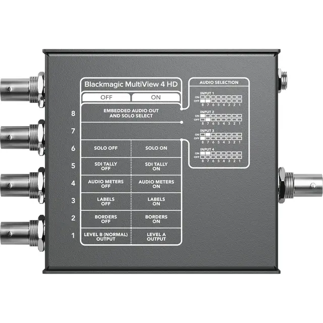 Blackmagic MultiView 4 HD Se 4 video signal på en monitor 