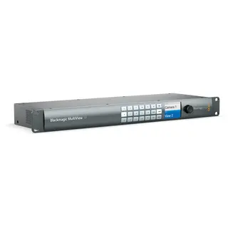 Blackmagic MultiView 16 Se 16 video signal p&#229; en monitor