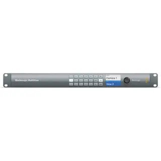 Blackmagic MultiView 16 Se 16 video signal p&#229; en monitor