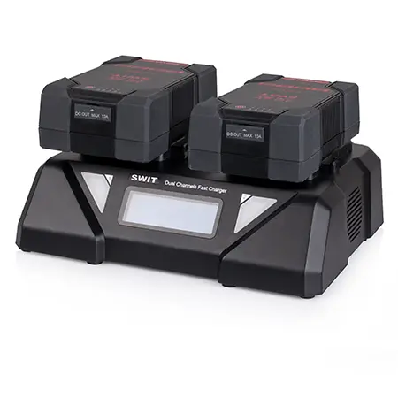 SWIT S-3812S Hurtiglader V-Mount Lader 2 batterier samtidig 
