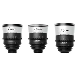 Blazar Viper 35/50/75mm T2.1 FF 1.5x 3-Lens Bundle. PL-Mount FF Anamorphic