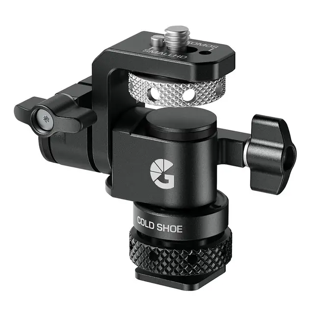 Bright Tangerine Universal Monitor Mount 1/4"-20 Top, Cold Shoe Base 