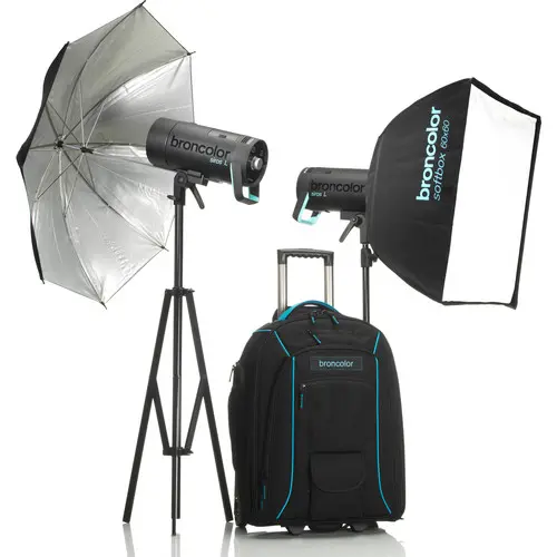 Broncolor Siros 400 L Outdoor Kit 2 2 stk Siros 400 L med utstyr i rullebag 