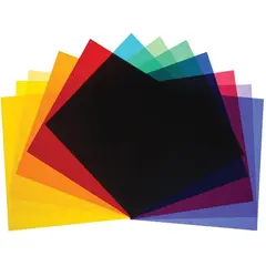 Broncolor sett med 12 fargefilter til P65, P45 og PAR (ca 30x30cm)