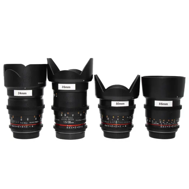 BRUKT Rokinon 24/35/50/85mm T1.5 Bundle Tilstand: 2 | Canon EF 