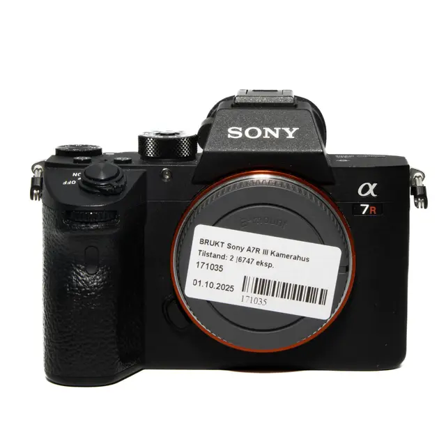 BRUKT Sony A7R III Kamerahus Tilstand: 2 |6747 eksp. 